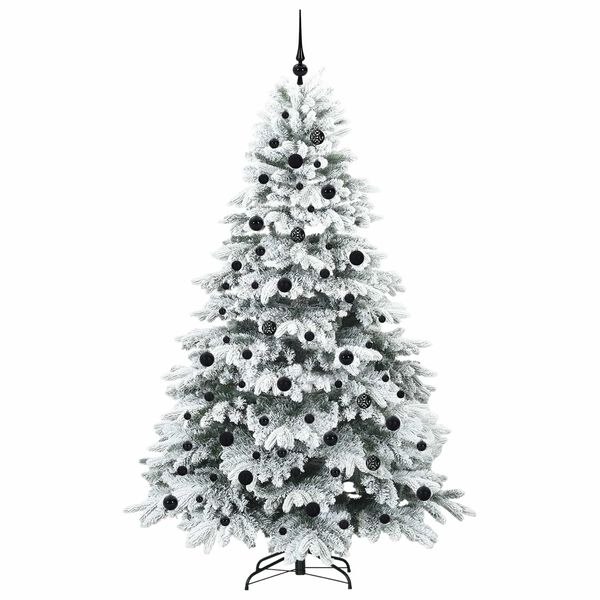 vidaXL Kunstigt juletr&aelig; med 300 LED'er Hvid 210 cm PE og PVC