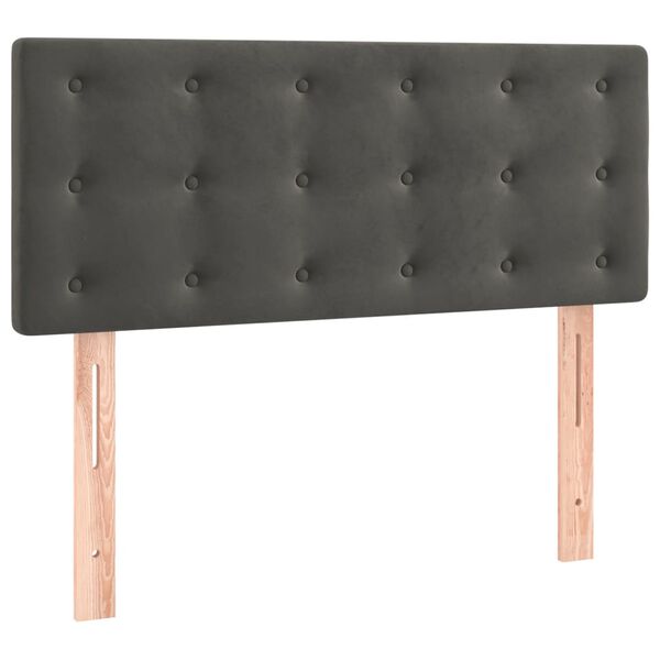 vidaXL sengegavl 100x5x78/88 cm fl&oslash;jl m&oslash;rkegr&aring;