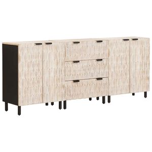 vidaXL Sideboard 3 pcs Hvid Vask Finish 180 x 33 x 75 cm