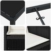 vidaXL Have Spisebordss&aelig;t med pude 9 pcs Sort polyrattan