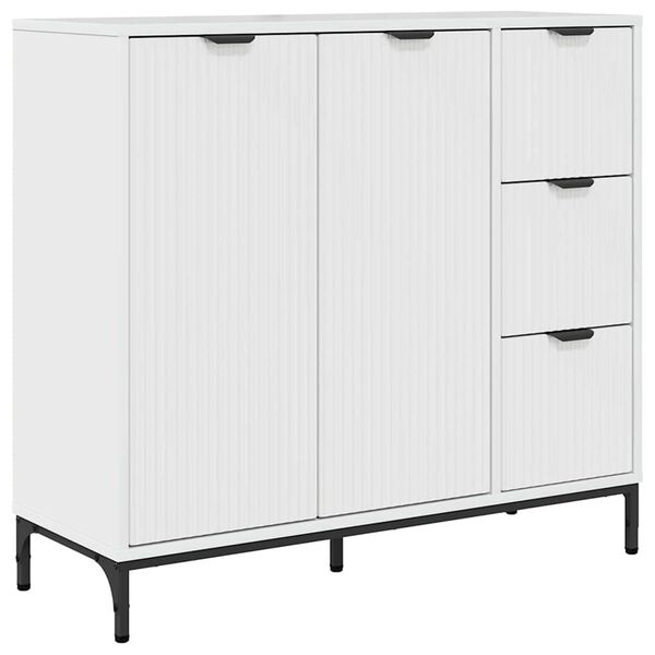 vidaXL Sideboard H&oslash;j gloss hvid 89,5 x 33 x 82 cm Konstrueret tr&aelig;