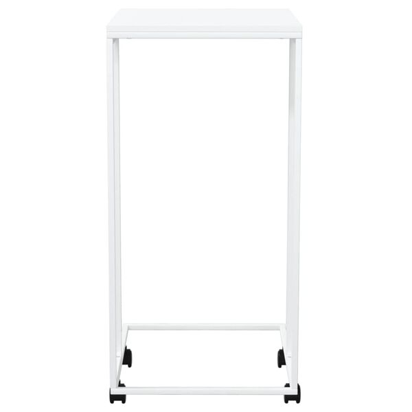 vidaXL sidebord med hjul 40x30x63,5 cm konstrueret træ hvid