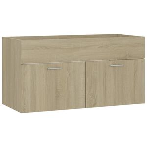 vidaXL vaskeskab 90x38,5x46 cm konstrueret tr&aelig; gr&aring;