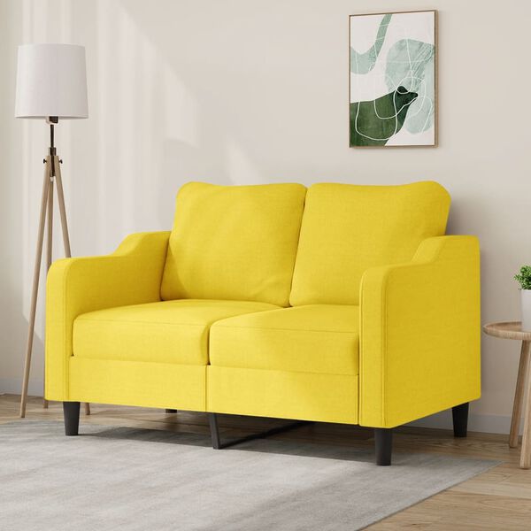 vidaXL 2-personers sofa 120 cm stof lysegul