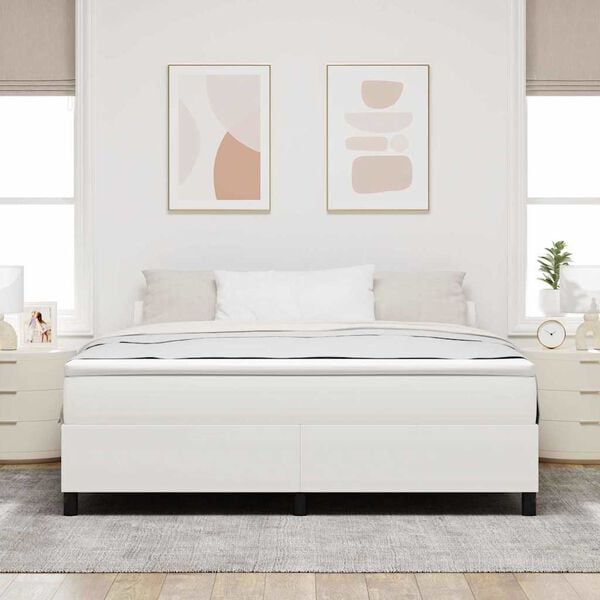 vidaXL Platform sengestel Creme 180 x 200 cm Stof
