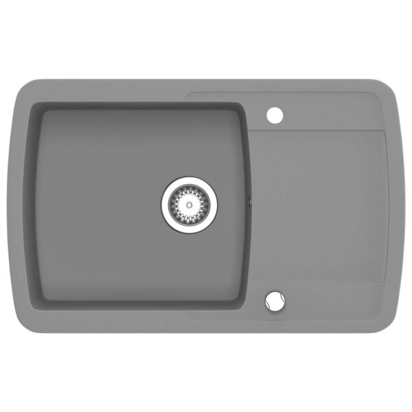 vidaXL køkkenvask enkelt vask granit grå