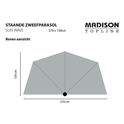 Madison altanparasol Sun Wave 270x150 cm ecrufarvet PAC3P016