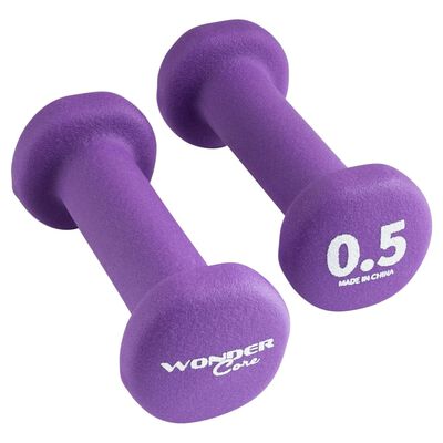 Wonder Core håndvægte 2 x 0,5 kg neopren lilla