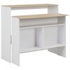 vidaXL barbord med 2 bordplader 130x40x120 cm hvid og eg