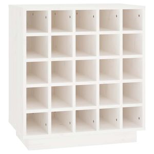 vidaXL Vinskab 55,5x34x61 cm massivt fyrretr&aelig; hvid