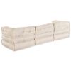 vidaXL Modulsofa 3 pcs Creme Stof
