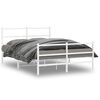 vidaXL sengeramme med sengegavl og fodg&aelig;rde 140x190 cm metal hvid