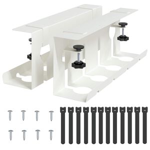 vidaXL Under bordkableh&aring;ndteringstr&aring; 2 stk. Hvid 43 x 10 x 15 cm St&aring;l