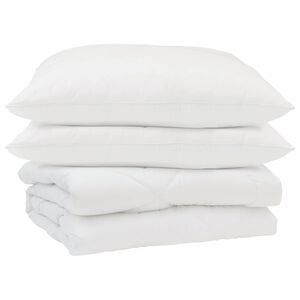 vidaXL Sommer dyne med pude 3 pcs Hvid Mikrofiber