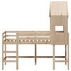 vidaXL højseng med stige og tag 90x190 cm massivt fyrretræ