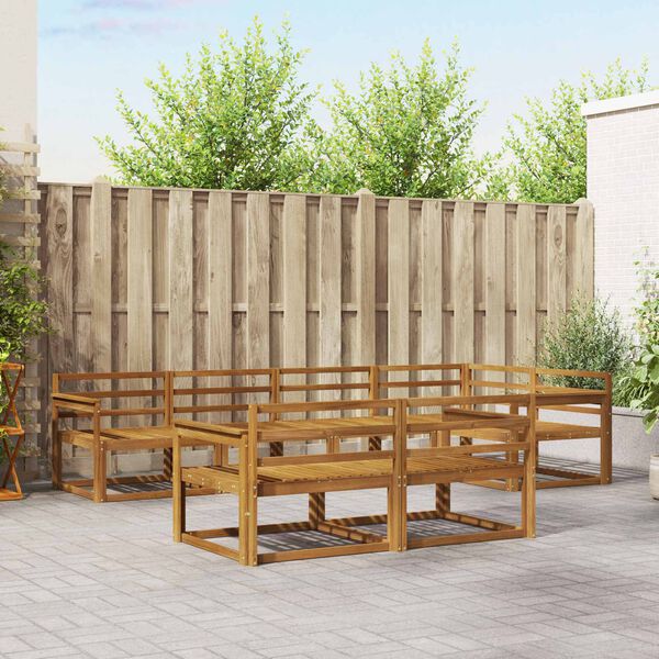 vidaXL Udend&oslash;rs sofagruppe 7 pcs Naturfarvet Massivt Akacietr&aelig;