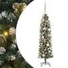 vidaXL Kunstigt slankt juletr&aelig; med 150 LED'er Gr&oslash;n og Hvid 120 cm