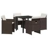vidaXL Have Spisebordss&aelig;t 5 stk. Brun polyrattan