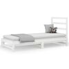 vidaXL daybed med udtr&aelig;k 2x(90x190) cm massivt fyrretr&aelig; hvid