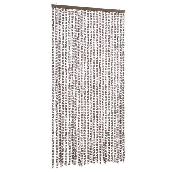 vidaXL flueforh&aelig;ng 100x230 cm chenille gr&aring;brun og hvid