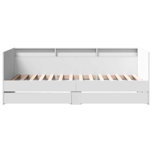 vidaXL daybed med skuffer uden madras 75x190 cm hvid