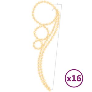 vidaXL kugleformede lysk&aelig;der 16 stk. 111,5x35x4,5 cm varmt hvidt lys