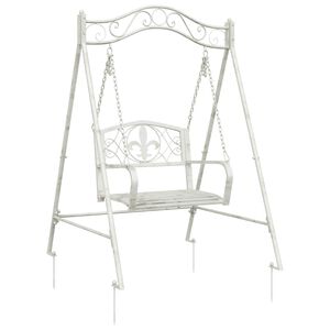 vidaXL Gyng B&aelig;nk St&aring;l 113 x 121,5 x 168 cm Antik hvid