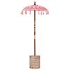 vidaXL Balinesisk parasol med base Lyser&oslash;d 95 x 95 x 260 cm