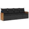 vidaXL sofas&aelig;t til haven 4 dele med hynder polyrattan sort