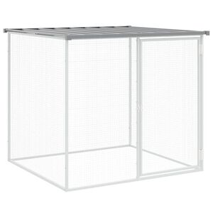 vidaXL h&oslash;nsehus med tag 103x98x90 cm galvaniseret st&aring;l lysegr&aring;