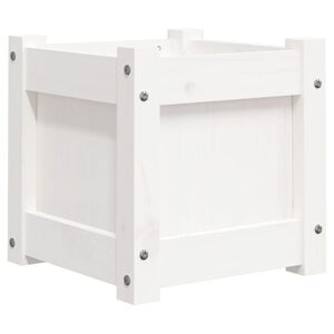 vidaXL plantekasse 31x31x31 cm massivt fyrretr&aelig; hvid