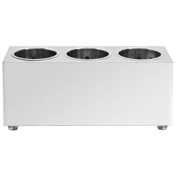 vidaXL bestikholder 3 rum rektangulær rustfrit stål