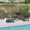 vidaXL Solseng med pude 3 pcs Brun 40 x 39 x 40.5cm polyrattan