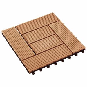 vidaXL Terrasse Flise 11 pcs Teaktr&aelig; 30 x 30 cm WPC