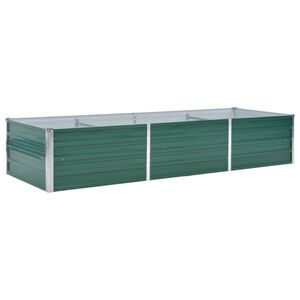 vidaXL forh&oslash;jet plantekasse 240x80x45 cm galvaniseret st&aring;l gr&oslash;n