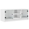 vidaXL tv-bord med glasl&aring;ger 102x37x42 cm hvid