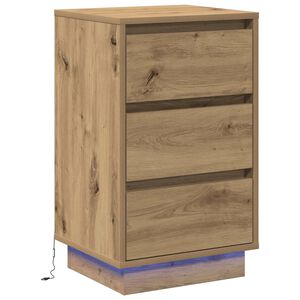 vidaXL Natskab Artisan Egetr&aelig; 39 x 34,5 x 65 cm Konstrueret tr&aelig;