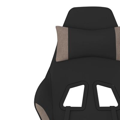 vidaXL gamingstol med fodstøtte stof sort og gråbrun