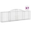 vidaXL buede gabionkurve 7 stk. 300x30x80/100 cm galvaniseret jern