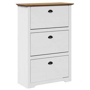 vidaXL skoreol BODO 80x35x118 cm hvid og brun