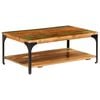 vidaXL sofabord med hylde 100x60x35 cm massivt genbrugstr&aelig;