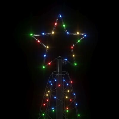 vidaXL kegleformet juletræ 70x180 cm 200 LED'er flerfarvet