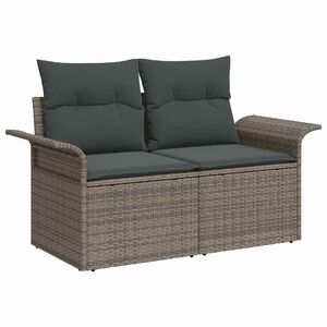 vidaXL Havemøbelsofa med pude Grå 141 x 62 x 69cm polyrattan