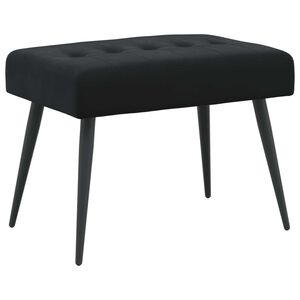 vidaXL B&aelig;nk med knap tufting Sort 60 x 40 x 45 cm Fl&oslash;jl