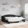 vidaXL daybed med udtr&aelig;k 90x190 cm stof sort