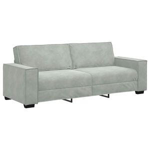 vidaXL 3-personers sofa 220x78x84 cm velour lysegr&aring;