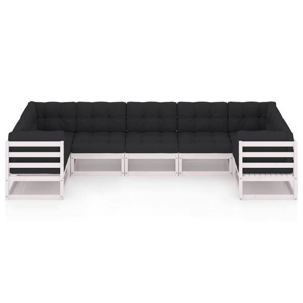 vidaXL lounges&aelig;t til haven 7 dele med hynder massivt fyrretr&aelig; hvid