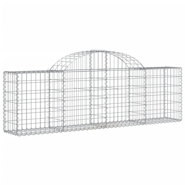 vidaXL buede gabionkurve 11 stk. 200x30x60/80 cm galvaniseret jern