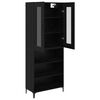 vidaXL Highboard Sort eg 69,5 x 34 x 180 cm Konstrueret tr&aelig;