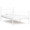 vidaXL sengestel med lamelbund 90 x 200 cm metal hvid